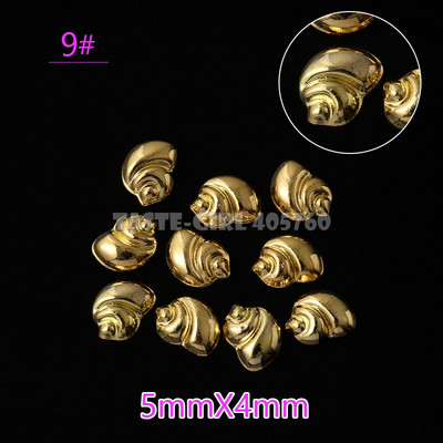 500 vnt. 3D sidabro aukso vandenyno jūros gyvybės kriauklės Jūros žvaigždės sraigės hipokampo plunksnos metalinės smeigės nagų dailės kniedės manikiūro dekoras