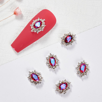 10/20 tk 3D kirsipuu küünekunsti amuletid 1,8*1,7cm punane/roosa/selge kirsikristall, 3D maguskirsi maniküür kividega kaunistus JE-10