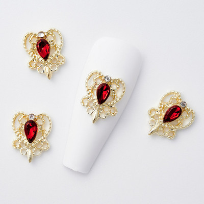 10/20 tk 3D kirsipuu küünekunsti amuletid 1,8*1,7cm punane/roosa/selge kirsikristall, 3D maguskirsi maniküür kividega kaunistus JE-10