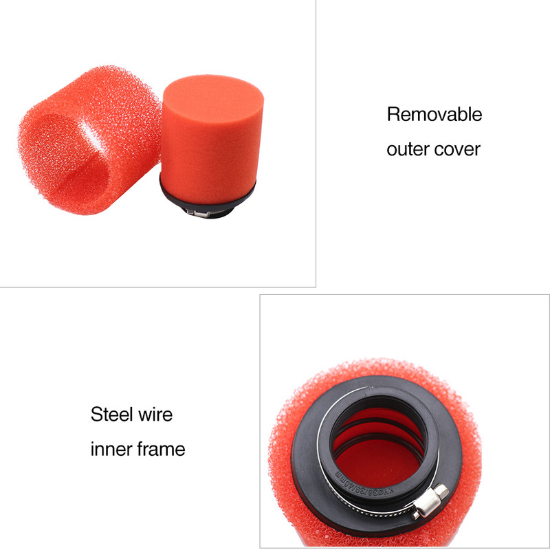 Sclmotos- Filtru de aer din spumă pentru carburator pentru motociclete 35 38 42 45 48mm Curățător de burete Moped Scooter Dirt Pit Bike Kayo BSE GY6 DIO