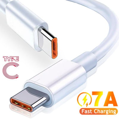USB Type C 7A 100W Super-Fast Charging Cable for Samsung Xiaomi Huawei Mate 40 Mobile Phone Charger Cables Data Cord Wire Line