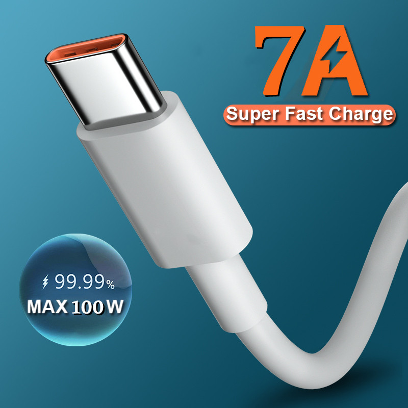 Καλώδιο Super-Fast Charging USB Type C 7A 100W για Samsung Xiaomi Huawei Mate 40 Καλώδια φόρτισης κινητών τηλεφώνων Καλώδιο δεδομένων
