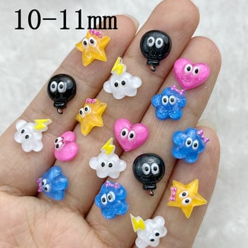 50 бр. 3D лъскави сладки анимационни звезди Love Clouds Lightning Series Nail Art Resin Nail Art Орнаменти Flower Shape Консумативи за ноктопластика