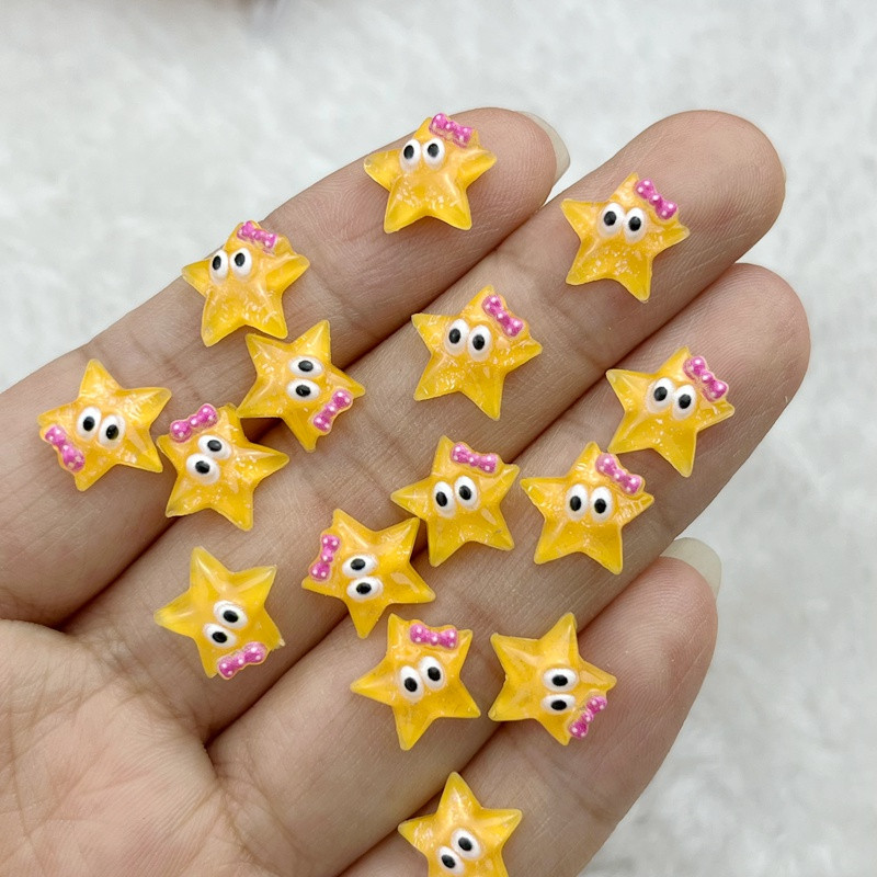 50 buc 3D, strălucitor, drăguț, stele de desene animate, nori de dragoste, serie fulger, pentru arta unghiilor, rășină, ornamente pentru arta unghiilor, în formă de floare, consumabile pentru arta unghiilor