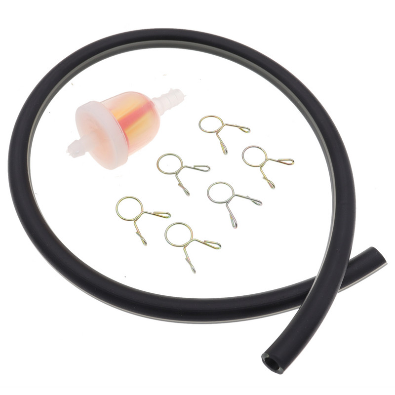 Dujų kuro filtras + 45 cm guminės alyvos žarnos vamzdelis + 6 gnybtai generatoriaus dujų variklio bakams