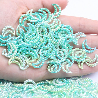 11x15mm 70 τμχ Moon Rainbow Imitation Pearl Art Ρητίνη Rhinestones Flatback DIY Crafts Κοσμήματα Κατασκευή Στολισμός Γάμου