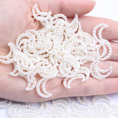 11x15mm 70 τμχ Moon Rainbow Imitation Pearl Art Ρητίνη Rhinestones Flatback DIY Crafts Κοσμήματα Κατασκευή Στολισμός Γάμου