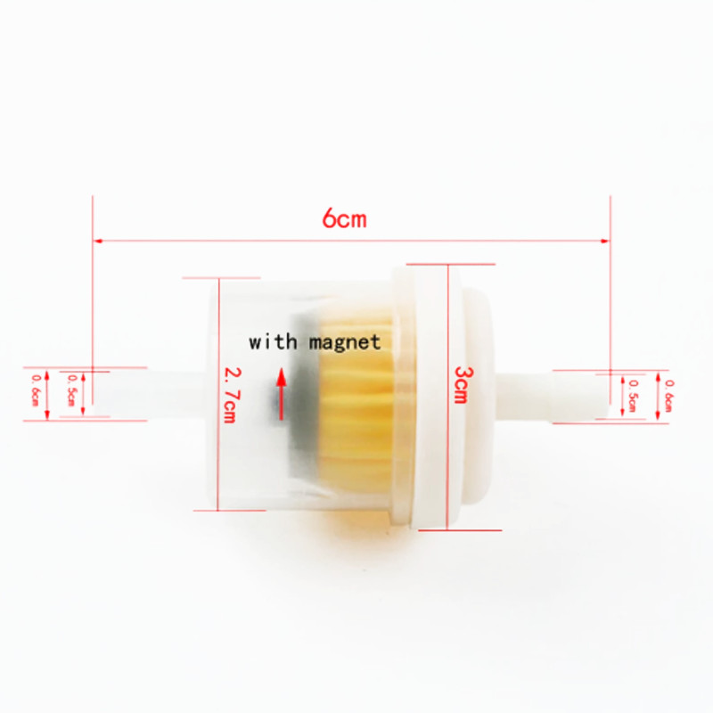 Mootorratta plastikust kütusefilter bensiinifiltrid + bensiini kütusetoru voolik + õlilüliti + torude vedruklambrid mototõukeratta mustusratas