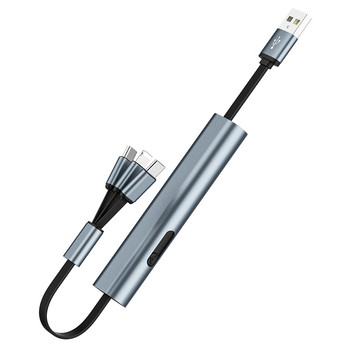 Καλώδιο USB γρήγορης φόρτισης 3 σε 1 για Samsung Huawei Xiaomi Φορτιστής τηλεφώνου Ανασυρόμενο καλώδιο δεδομένων με μπρελόκ για iPhone 14 13 12 11 Pro