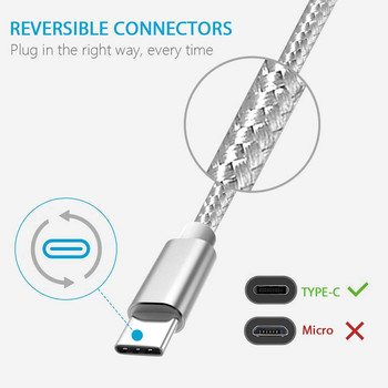 USB Type C кабел, кабел за бързо зареждане за Samsung Galaxy S9 S8 Note 8, Pixel, LG V30 G6 G5, Nintendo Switch, OnePlus 5 3T