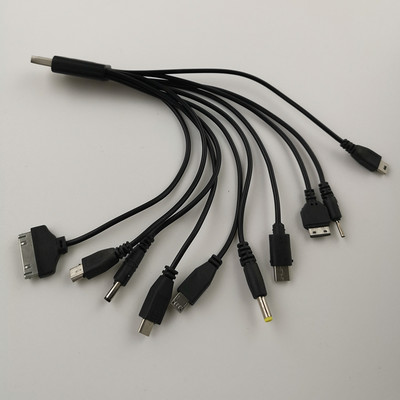 10 az 1-ben többfunkciós töltő USB kábelek iPod-hoz Motorola Nokia Samsung Sony Ericsson szórakoztató elektronikai adatkábelek