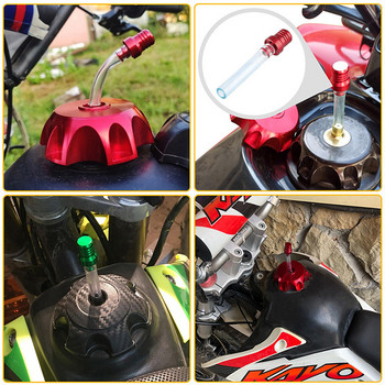 Καπάκι καυσίμου καυσίμου μοτοσικλέτας Βαλβίδες μονής κατεύθυνσης Σωλήνες εξαερισμού Σωλήνες αναπνοής για Motocross ATV Quad Dirt Bike Fuel Tank Breather Pipe