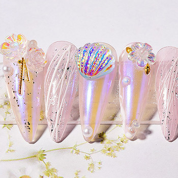 10 бр./чанта Aurora Sea Shell Nail Art Charms 3D Resin Японски цветни черупки Nail Art Decorations Направи си сам аксесоари за нокти 10X11,5 mm