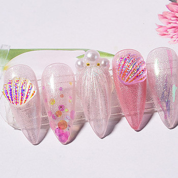 10 бр./чанта Aurora Sea Shell Nail Art Charms 3D Resin Японски цветни черупки Nail Art Decorations Направи си сам аксесоари за нокти 10X11,5 mm