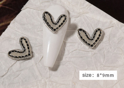 10 vnt 3D Nauji Punk Bunny Nail Charms 3D Bling Bling Glitter Design Heart Bunny Lydinio nagų dekoravimo DIY Kawaii manikiūro priedai