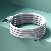 Magic Rope magnetkaabel isekeerduv kaabel iPhone`i jaoks Micro USB Type C magnetiga kiirlaadimine andmejuhtme juhe Automaatsalvestuskaablid