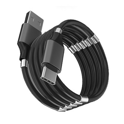 Magic Rope magnetkaabel isekeerduv kaabel iPhone`i jaoks Micro USB Type C magnetiga kiirlaadimine andmejuhtme juhe Automaatsalvestuskaablid