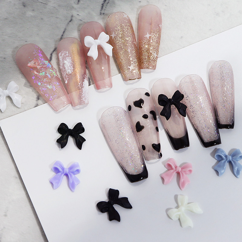 50 komada Ružičasta vrpca Mašna Ukrasi za nokte Rhinestones Leptir kravata Luksuzni pribor za manikuru Kawaii dodaci Decoracion Uñas