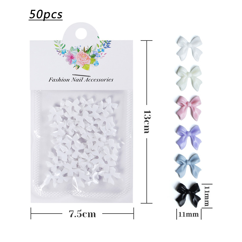 50 komada Ružičasta vrpca Mašna Ukrasi za nokte Rhinestones Leptir kravata Luksuzni pribor za manikuru Kawaii dodaci Decoracion Uñas