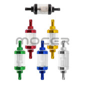 8mm CNC κράμα αλουμινίου γυαλί μοτοσικλέτας καυσίμου καυσίμου βενζίνης φίλτρο μοτοσικλέτας αξεσουάρ Moto για ATV Dirt Pit Bike Motocross