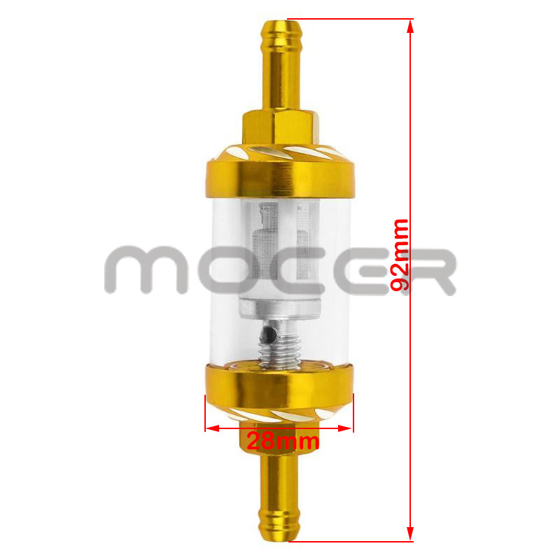 8mm CNC κράμα αλουμινίου γυαλί μοτοσικλέτας καυσίμου καυσίμου βενζίνης φίλτρο μοτοσικλέτας αξεσουάρ Moto για ATV Dirt Pit Bike Motocross