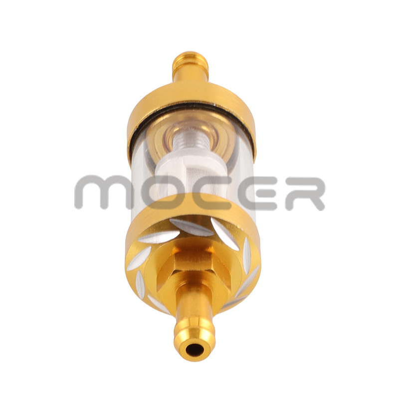 8mm CNC κράμα αλουμινίου γυαλί μοτοσικλέτας καυσίμου καυσίμου βενζίνης φίλτρο μοτοσικλέτας αξεσουάρ Moto για ATV Dirt Pit Bike Motocross