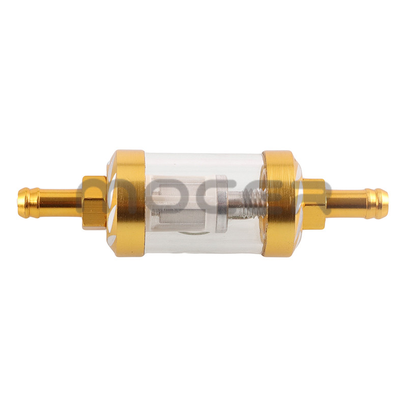 8mm CNC κράμα αλουμινίου γυαλί μοτοσικλέτας καυσίμου καυσίμου βενζίνης φίλτρο μοτοσικλέτας αξεσουάρ Moto για ATV Dirt Pit Bike Motocross