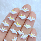 50 vnt. 3D dervos nagų mielas animacinis filmas Helovinas šikšnosparnio nagų dalys priedai Kawaii „pasidaryk pats“ nagų dailės dekoravimas