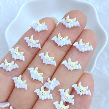 50 τμχ 3D Resin Nail Cute Cartoon Halloween Bat Nail Parts Αξεσουάρ Kawaii DIY Διακόσμηση νυχιών