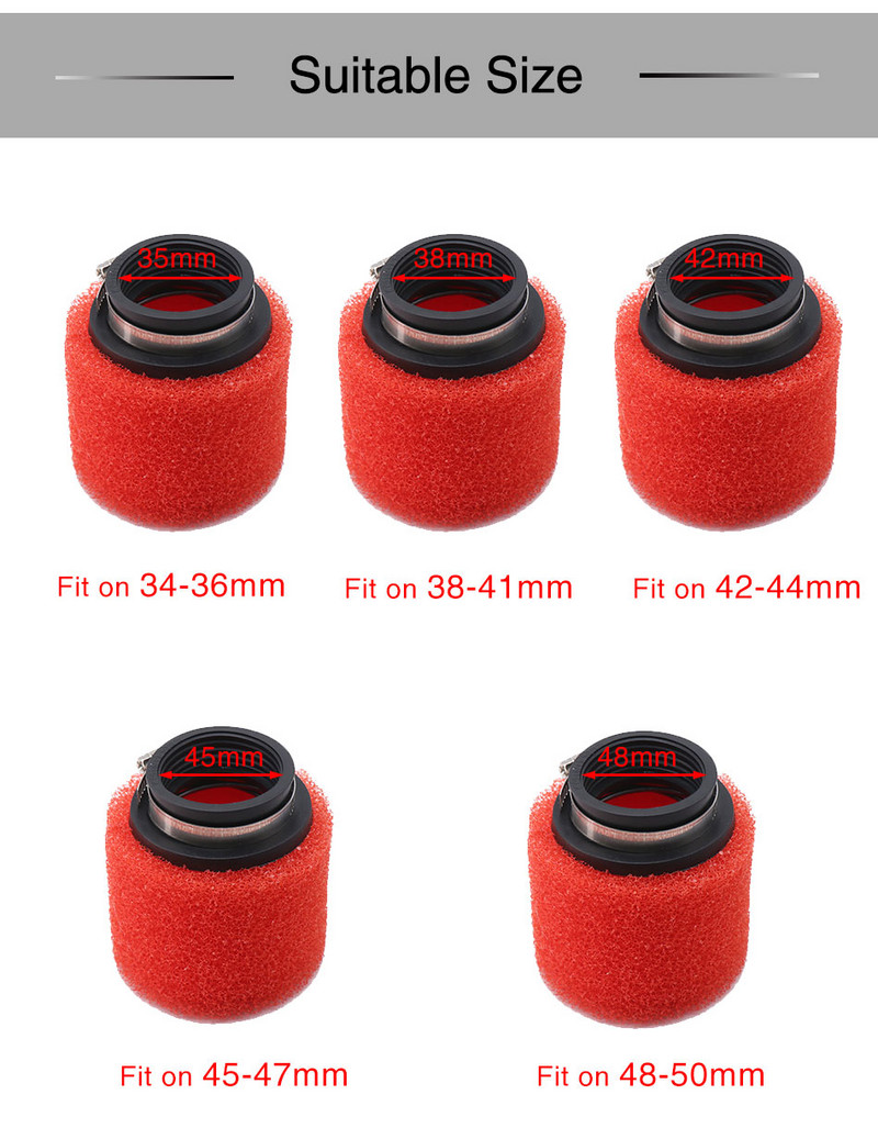 ZSDTRP universaalne 35/38/42/45/48mm õhufiltri käsna puhastusvahend mootorratta käsnapuhastus tõukeratta karburaatori ümmargune õhufilter