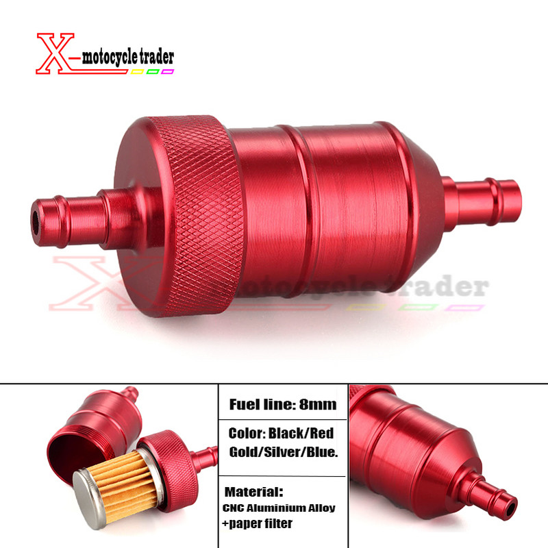 Univerzalni 8 mm čistač filtra benzinskog plina za gorivo CNC aluminijski za motocikl Pit Dirt Bike ATV Quad Inline filter goriva za ulje i plin