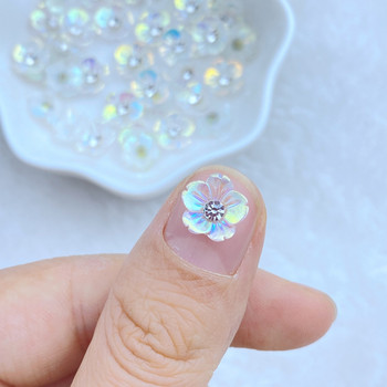 30 τμχ Νέο χαριτωμένο μίνι γυαλιστερό Diamond Flower Nail Rhinestones Πολύτιμοι λίθοι Glitter Nail Art Jewelry Μανικιούρ Αξεσουάρ διακόσμησης νυχιών