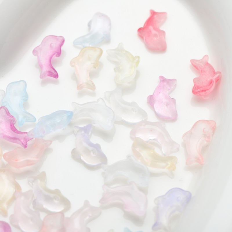 20 tk 7x11mm delfiinikujuline küünekunst klaasist kivikivid suvised uued kujundused gradient tarretisvärvid küünekunst 3D võlusid kaunistused