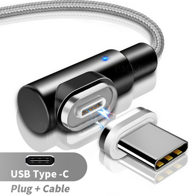 90 laipsnių magnetinis kabelis Micro USB Type C greitas įkrovimas, skirtas iPhone 12 11 Por Huawei Xiaomi mobiliesiems telefonams USB C magneto įkrovimo laidas