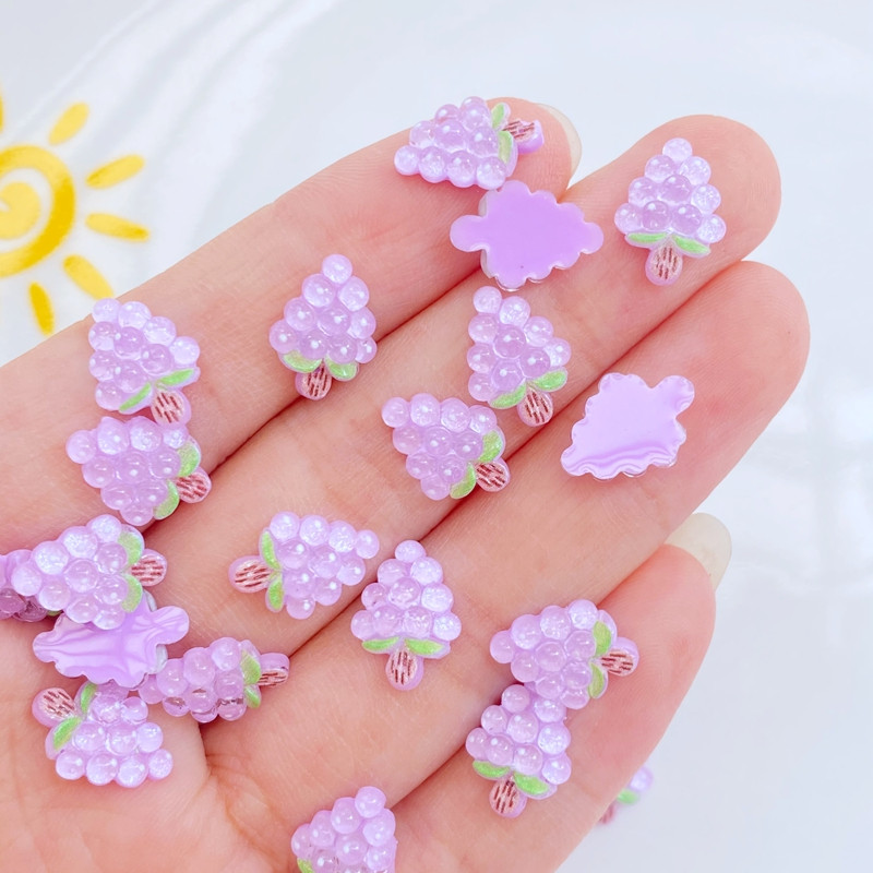 40 buc. Mini drăguț nou 9*12mm Artizanat din rășină de struguri acrilic Cabochon cu spate plat Ornament pentru fabricarea de bijuterii Accesorii pentru coafura unghiilor