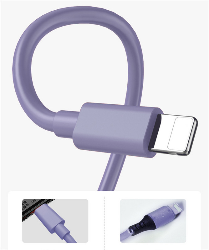 Skysto silikono kabelio įkroviklis, skirtas iPhone 11 Pro Max X XR XS 8 7 6 6s 5 5s IPad laidas įkrovimui Įkroviklio laidas iPhone kabeliui