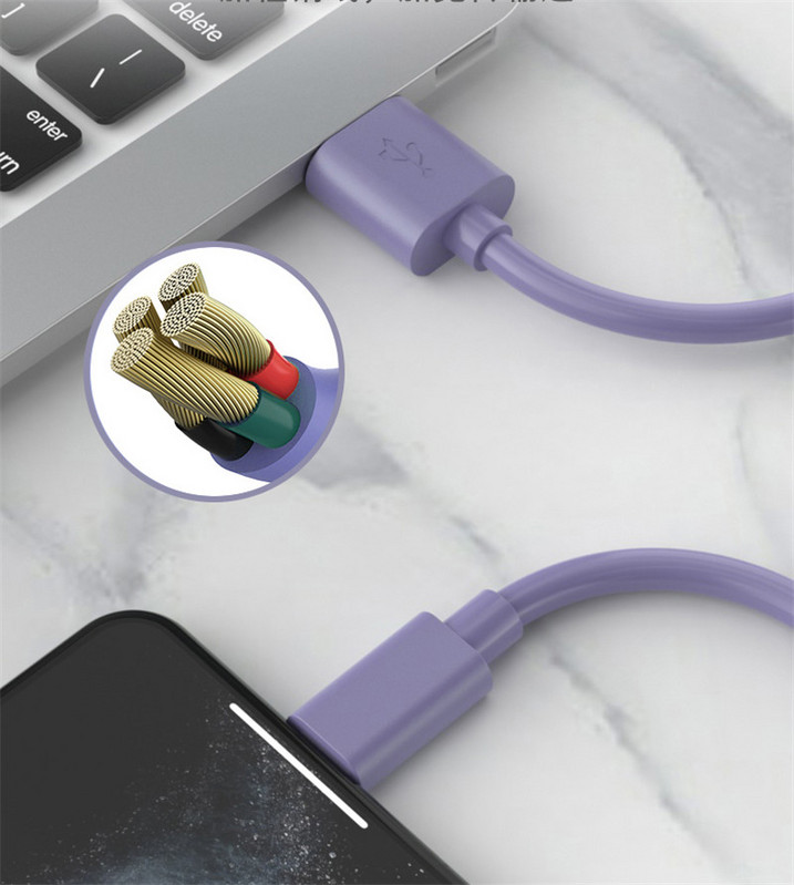 Skysto silikono kabelio įkroviklis, skirtas iPhone 11 Pro Max X XR XS 8 7 6 6s 5 5s IPad laidas įkrovimui Įkroviklio laidas iPhone kabeliui