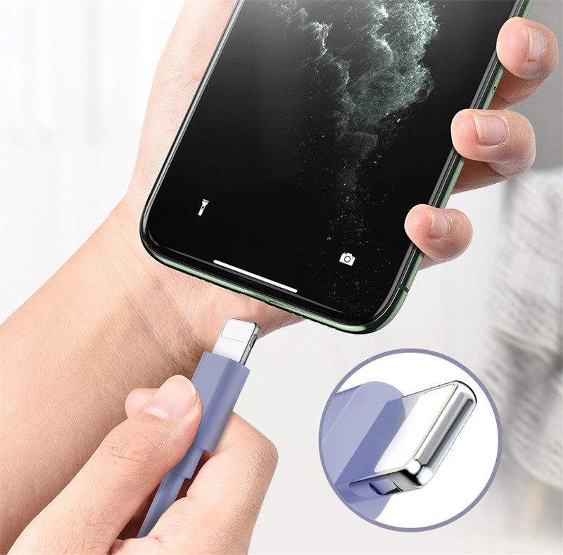 Skysto silikono kabelio įkroviklis, skirtas iPhone 11 Pro Max X XR XS 8 7 6 6s 5 5s IPad laidas įkrovimui Įkroviklio laidas iPhone kabeliui