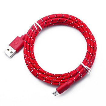 Найлонов плетен микро USB кабел за синхронизиране на данни USB кабел за зарядно устройство за телефон Samsung Huawei Xiaomi Android 1M/2M/3M кабели за бързо зареждане