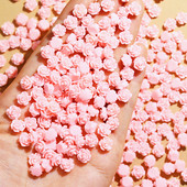 100 de bucăți 3D acrilic flori Nail Art Charms Accesorii 6mm Camellia Rose Bijuterii pentru decorarea unghiilor Articole pentru manichiura Piese pentru unghii