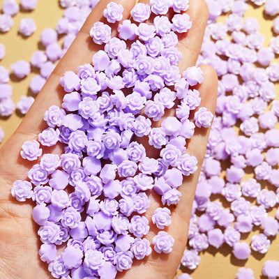 100 de bucăți 3D acrilic flori Nail Art Charms Accesorii 6mm Camellia Rose Bijuterii pentru decorarea unghiilor Articole pentru manichiura Piese pentru unghii