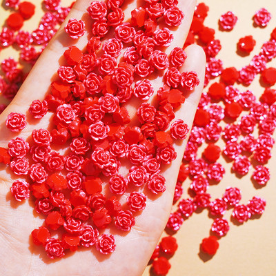 100 de bucăți 3D acrilic flori Nail Art Charms Accesorii 6mm Camellia Rose Bijuterii pentru decorarea unghiilor Articole pentru manichiura Piese pentru unghii