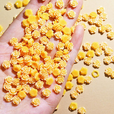 100 de bucăți 3D acrilic flori Nail Art Charms Accesorii 6mm Camellia Rose Bijuterii pentru decorarea unghiilor Articole pentru manichiura Piese pentru unghii