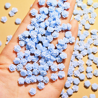 100 de bucăți 3D acrilic flori Nail Art Charms Accesorii 6mm Camellia Rose Bijuterii pentru decorarea unghiilor Articole pentru manichiura Piese pentru unghii