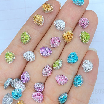 100 τμχ Cute Mini Νέα Ρητίνη Μίνι πολύχρωμα κοχύλια Nail Rhinestones Πολύτιμοι λίθοι Glitter Nail Art Κοσμήματα Μανικιούρ Διακοσμητικά νυχιών