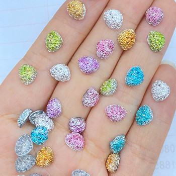 100 τμχ Cute Mini Νέα Ρητίνη Μίνι πολύχρωμα κοχύλια Nail Rhinestones Πολύτιμοι λίθοι Glitter Nail Art Κοσμήματα Μανικιούρ Διακοσμητικά νυχιών