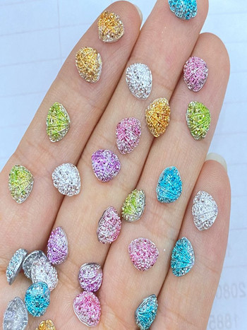 100 τμχ Cute Mini Νέα Ρητίνη Μίνι πολύχρωμα κοχύλια Nail Rhinestones Πολύτιμοι λίθοι Glitter Nail Art Κοσμήματα Μανικιούρ Διακοσμητικά νυχιών