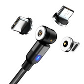540 pöörleva magnetilise laadija kaabel kiirlaadimismagnetiga laadija mikro-USB-tüüpi C kaabel mobiiltelefoni juhtmega iPhone Xiaomi jaoks
