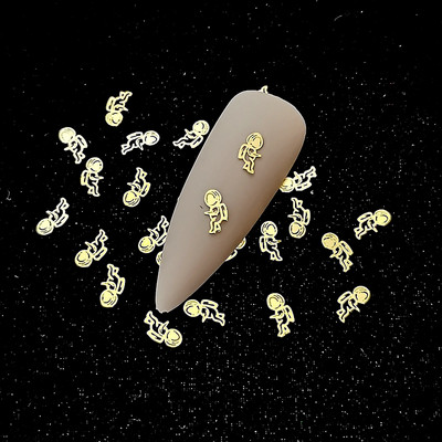 100 vnt. / lot. Japonija 3d auksas Honey Bee nagų dailės puošmenos Charm Diy Manikiūras Papuošalai Lydinio smeigės papuošalams Priedai Kniedės