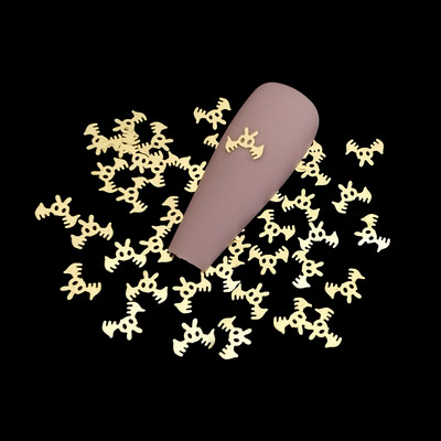 100 vnt. / lot. Japonija 3d auksas Honey Bee nagų dailės puošmenos Charm Diy Manikiūras Papuošalai Lydinio smeigės papuošalams Priedai Kniedės